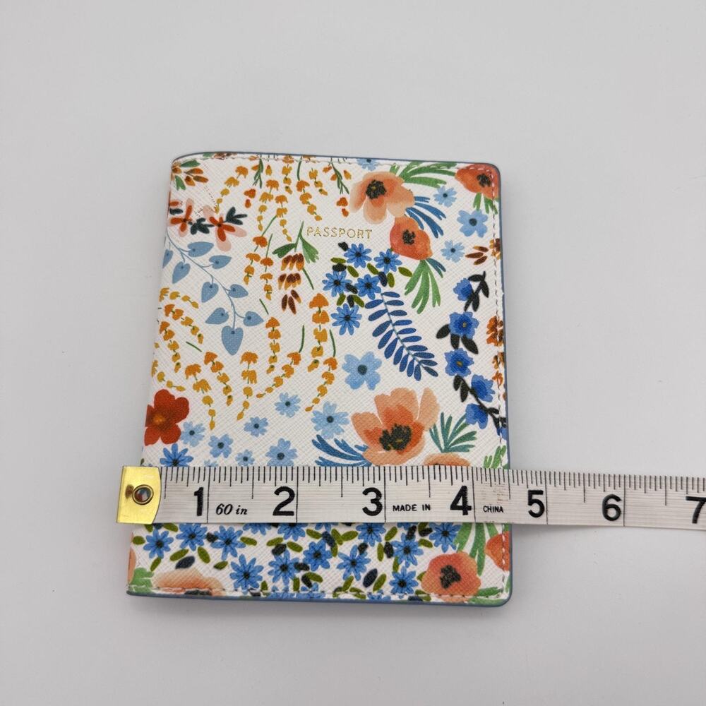 Anthropologie Paloma Passport Holder Travel Wallet Floral Faux Leather - Picture 8 of 9
